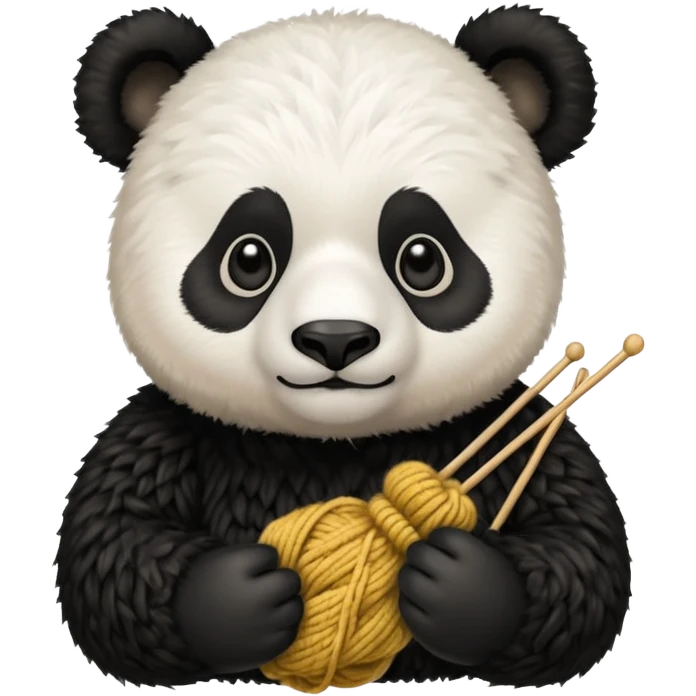 panda holding knitting emoji