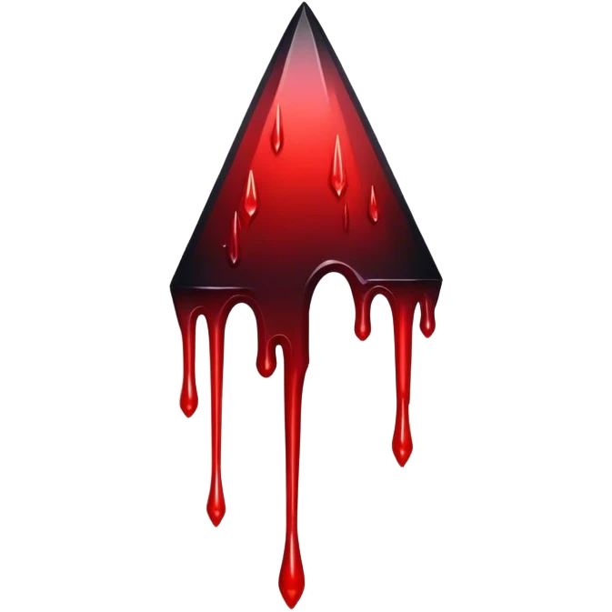 Black-red-crimson-gradient obsidian shard dripping blood  emoji