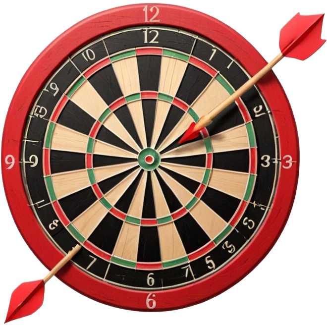 classic dartboard red and black with arrow in the center emoji