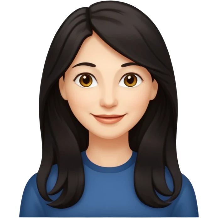 Mature woman with long dark hair emoji