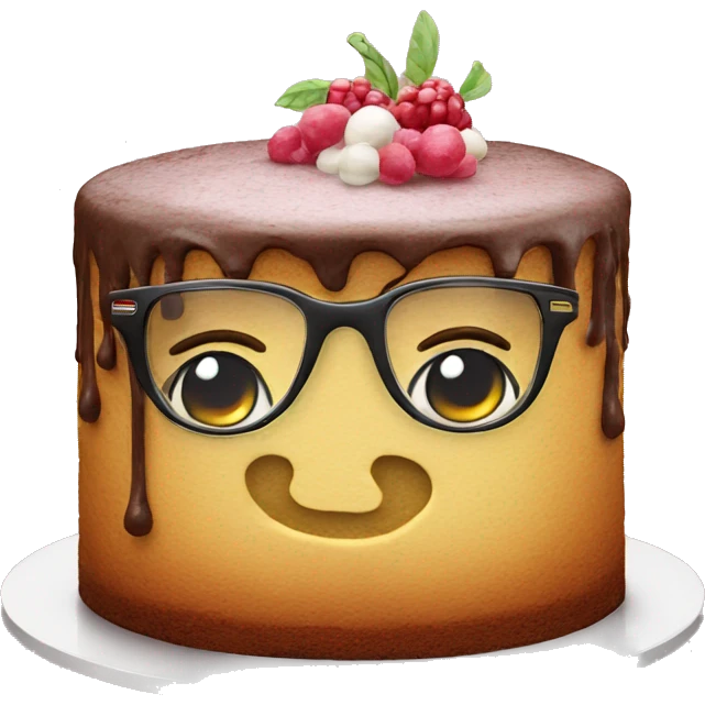 homemade cake with glasses emoji