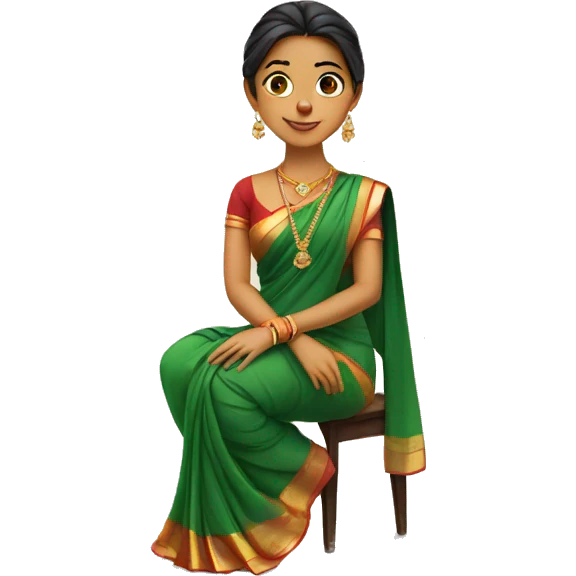 girl in saree sits in style emoji