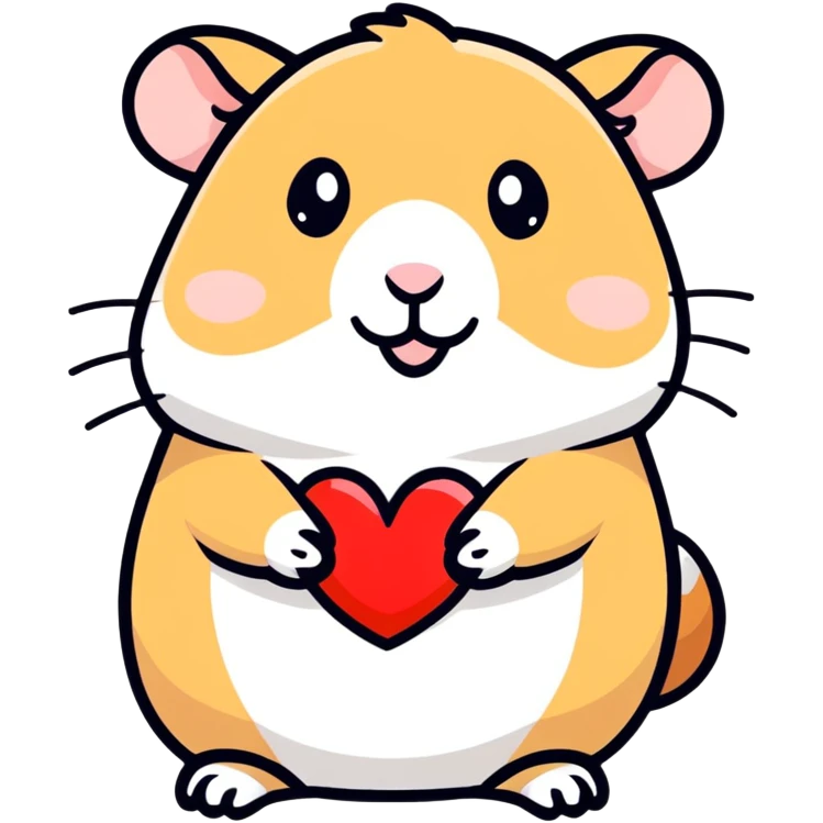 Hamster saying I love you  emoji
