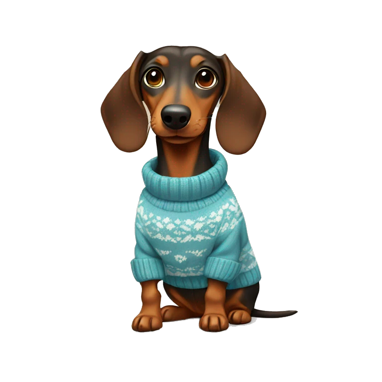 Dachshund wearing a sweater emoji