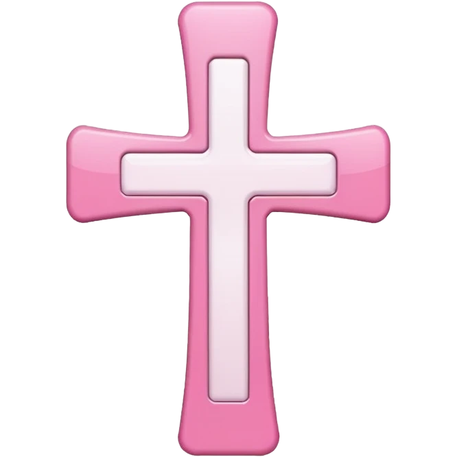 Pink and white cross emoji
