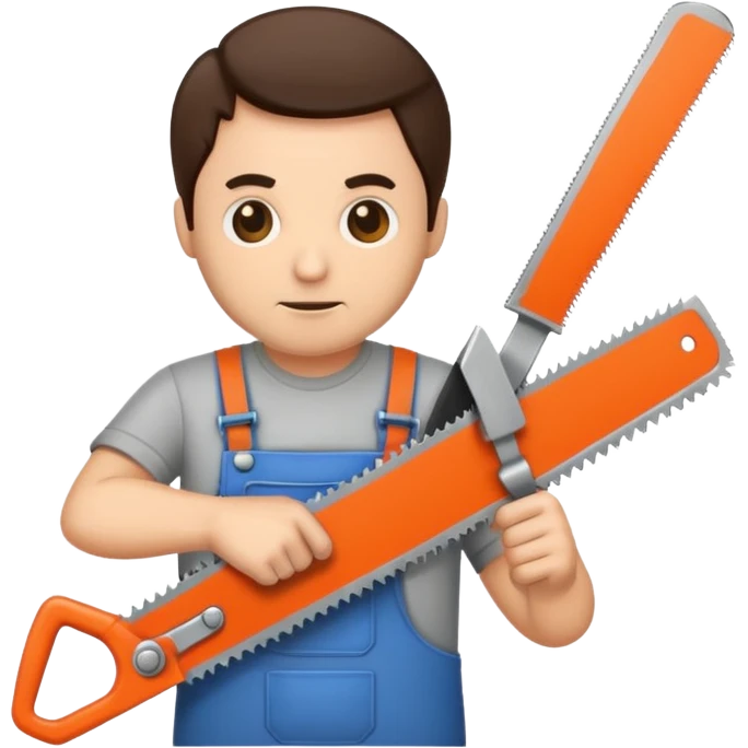man with a saw emoji