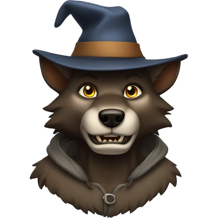 a werewolf wearing a hat emoji