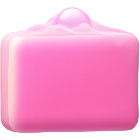 Pink bar of soap with pink bubbles ascending up emoji