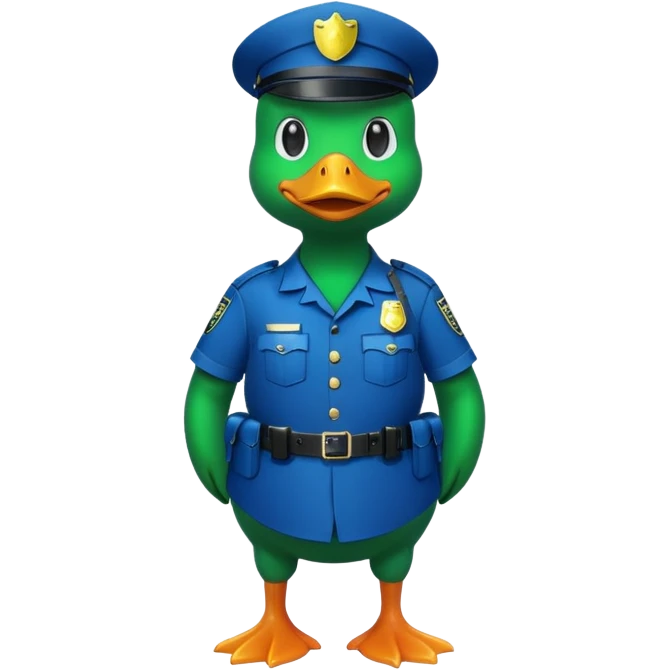 Police green duck full body emoji