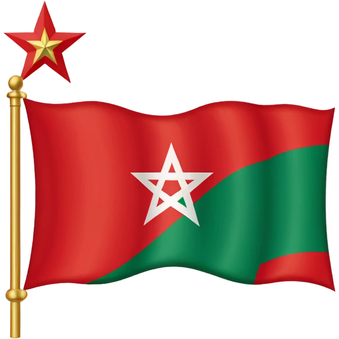 morocco flag with david star instead of 5 branch star emoji