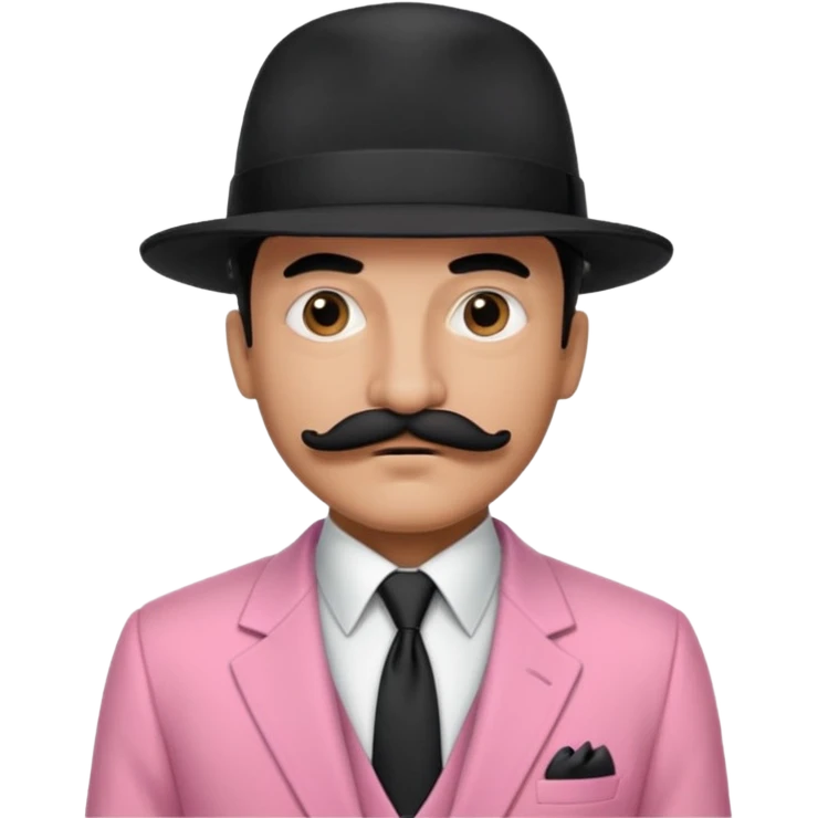 Mobster in Pink Suit – Pink jacket, black tie, mustache, black hat.



 emoji