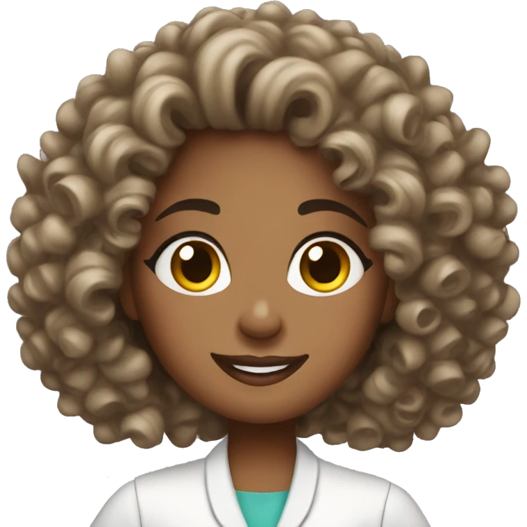 Nail tech girl curly hair  emoji