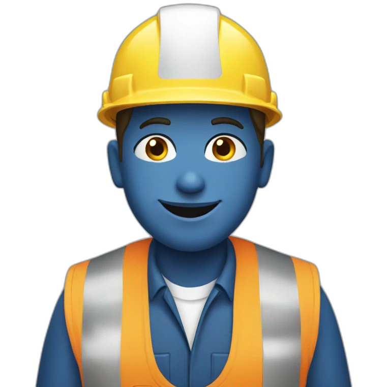 wite construction worker dressed in blue emoji
