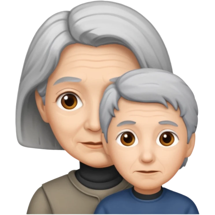 lo mismo que estas haciendo solo coloca alado de la abuela un hombre joven  emoji