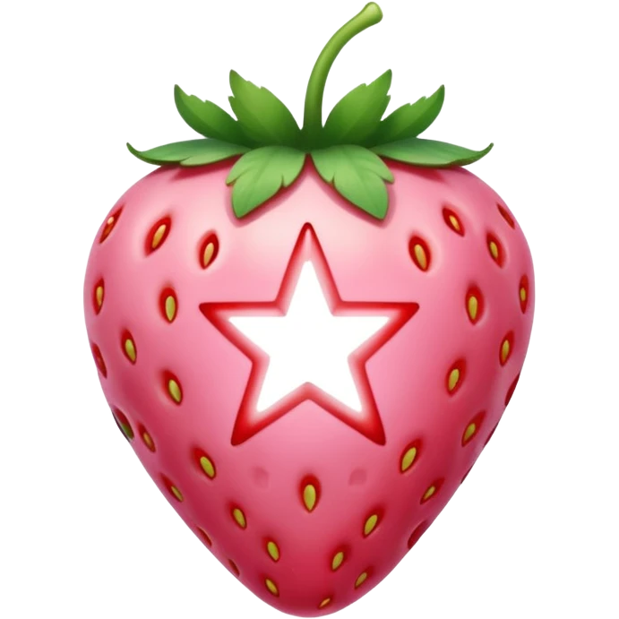 Light pink strawberry with red pentacle  emoji