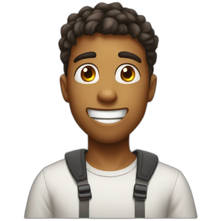 Smart boy with wow reaction  emoji