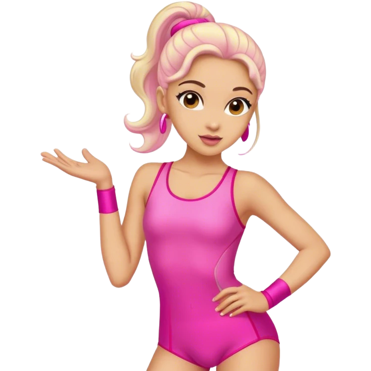 sport dancer in pink who talk emoji