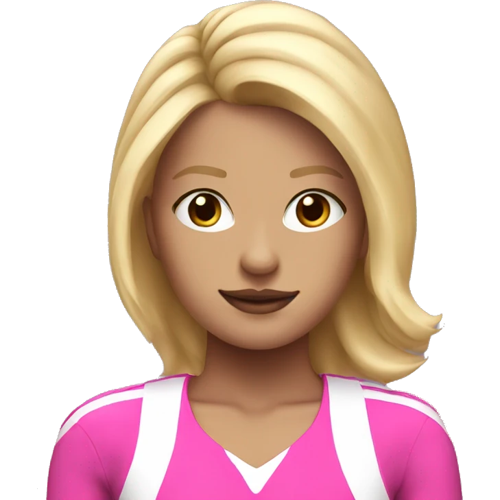 cheerleader with blonde hair and pink outfit emoji
