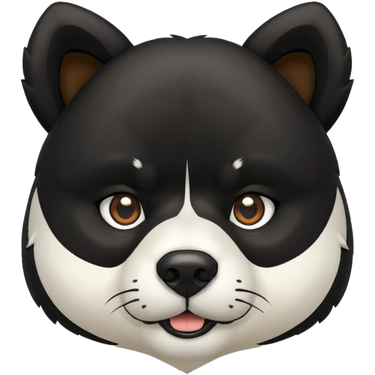 Black, wide, Akita dog head, bear like, with pointy ears  emoji