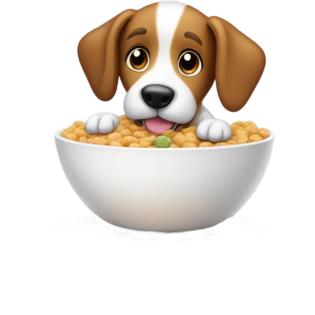 A dog eating a bowl of cereal  emoji