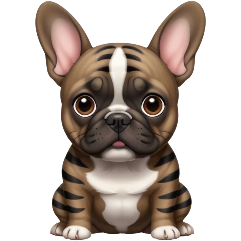 Dark drown Brindle With black stripes French bulldog emoji