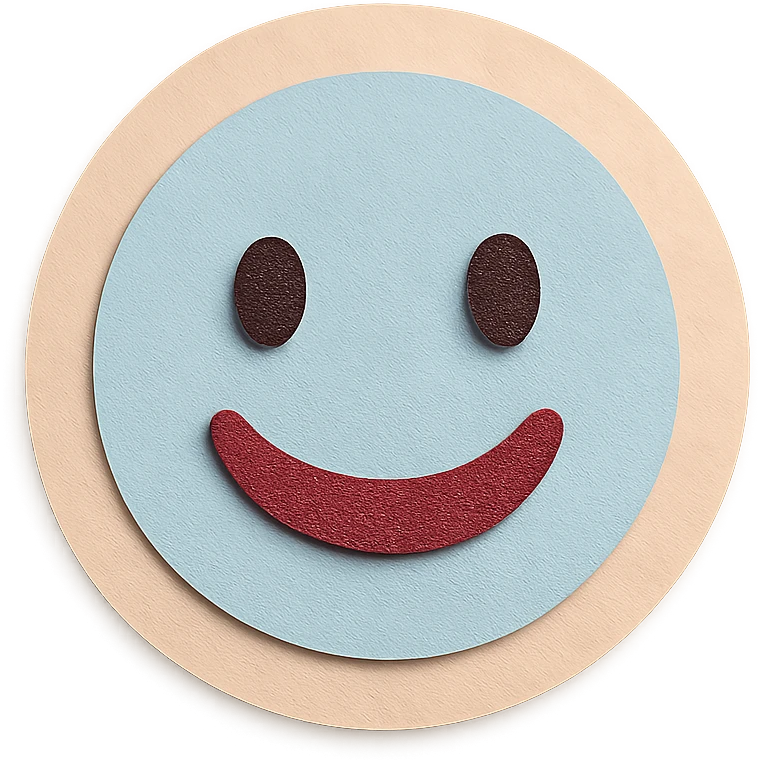 soft pastel soft circle frame with subtle shadow with a pastel blue background emoji
