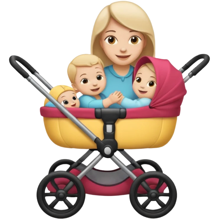 baby stroller with baby inside and mother pushing it, Emoji emoji