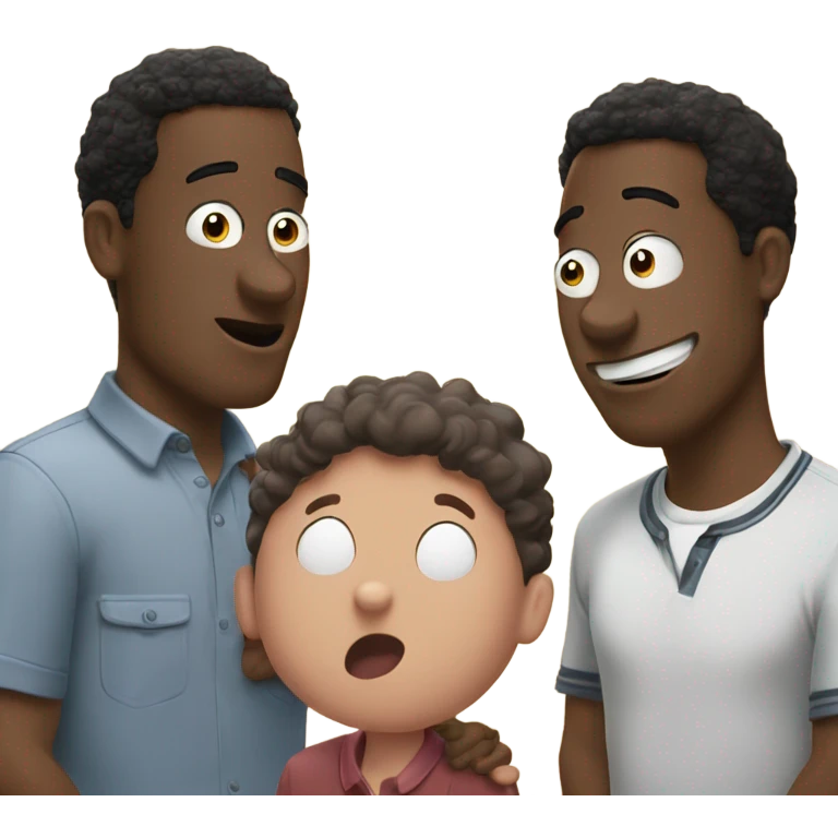 3 friends watching family guy emoji