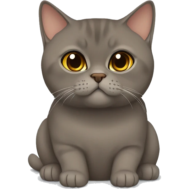 Brown british shorthair with Brown eyes sitting  emoji