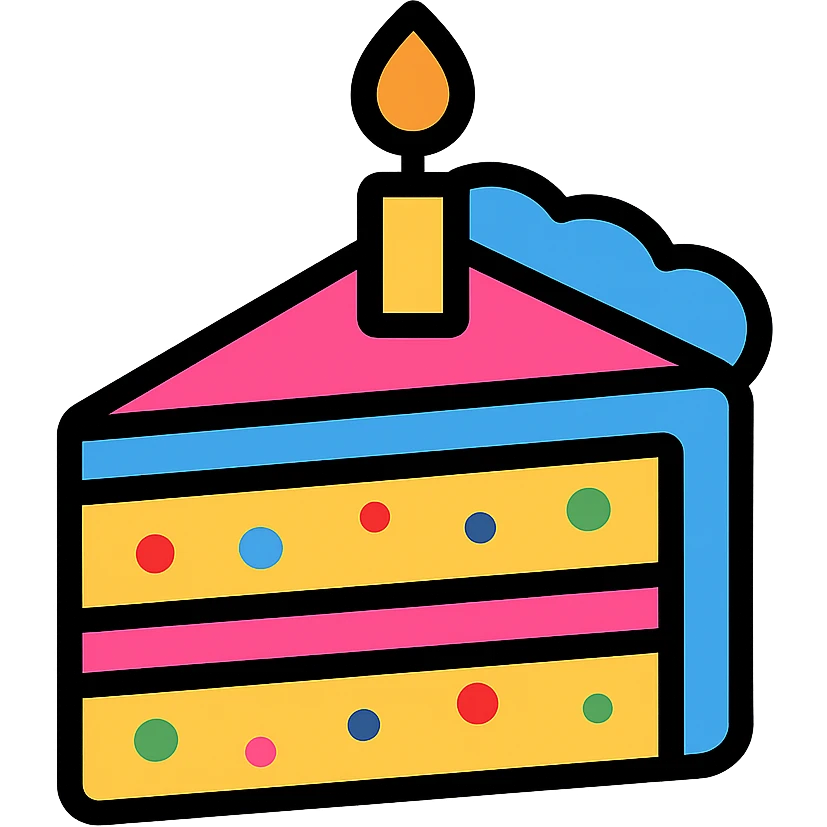 slice of funfetti birthday cake emoji