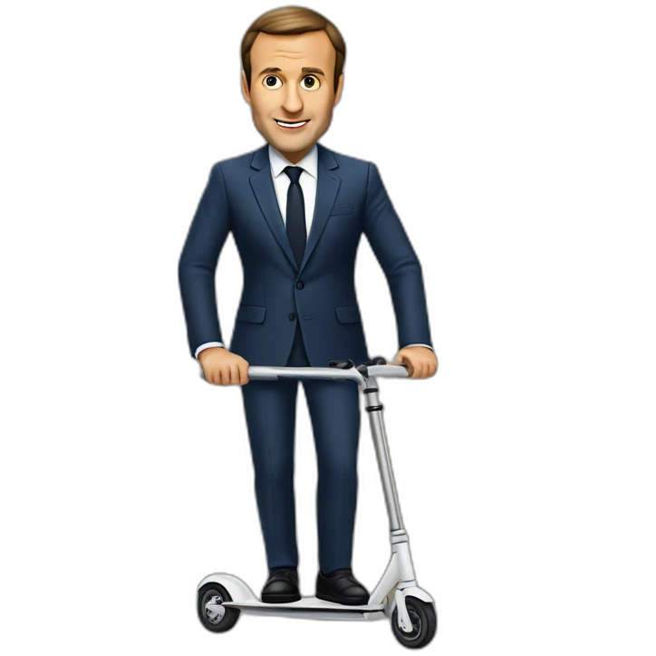 Macron sur trottinette emoji