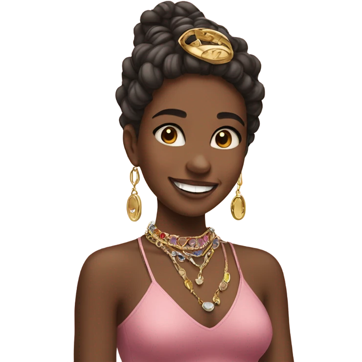 smiling girl with jewelry  emoji