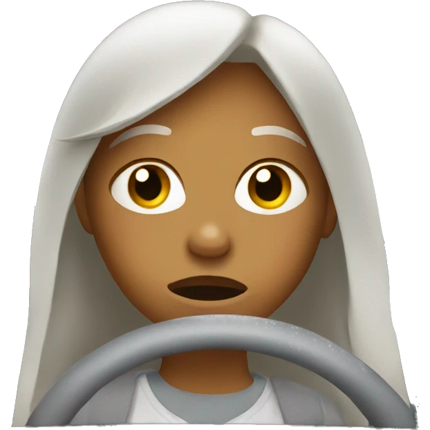 crying girl in car emoji