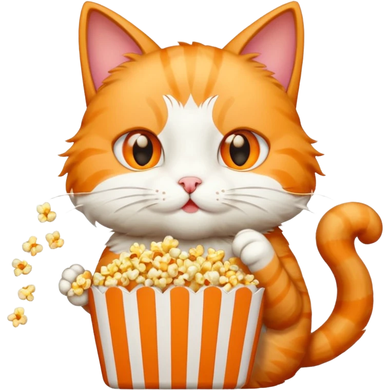 Gato comendo pipoca emoji