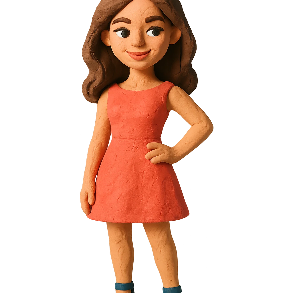 beautiful girl, fashionable dress, confident smile emoji