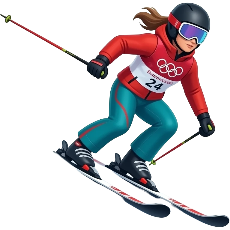 USA Olympic Skier skiing female emoji