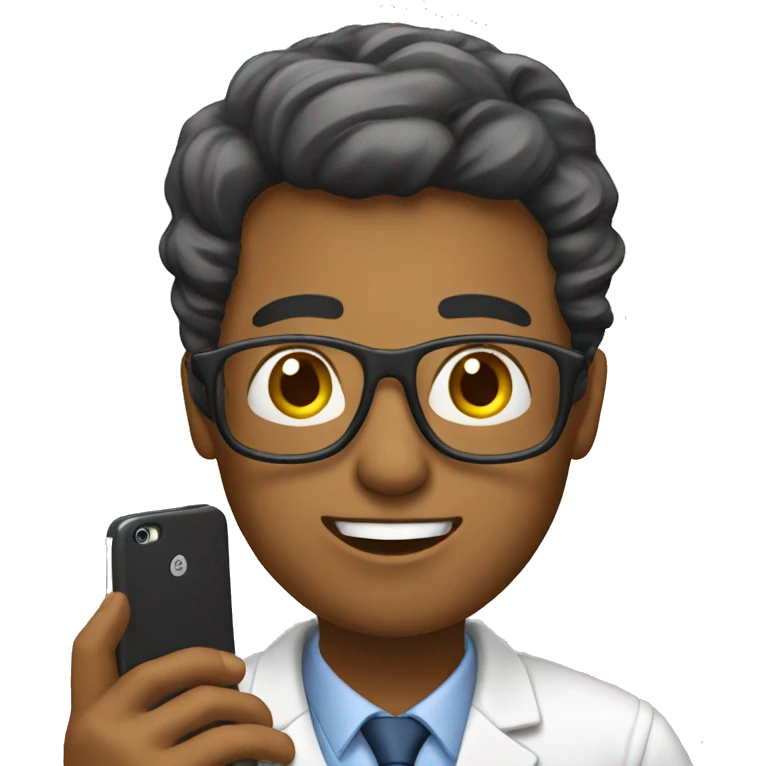 a teacher using mobile phone emoji