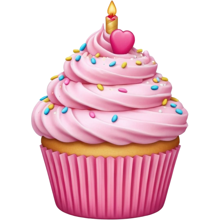 Cupcake with pink icing emoji