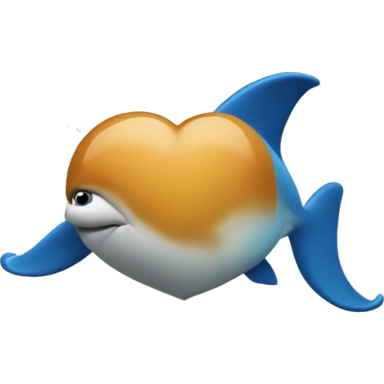 Dauphin dans un coeur emoji