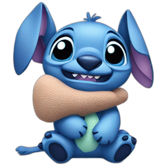 Stitch avec sa peluche emoji