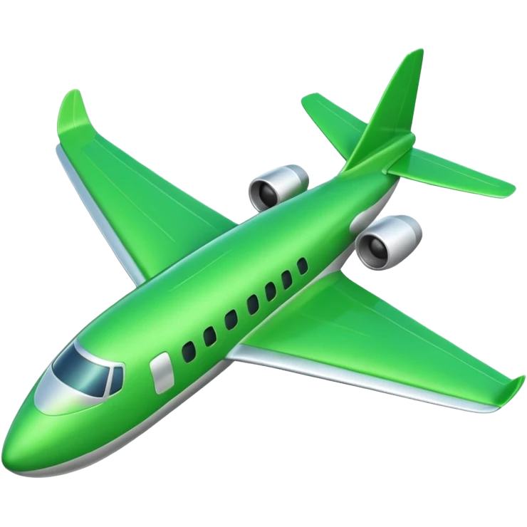 bright green airplane emoji