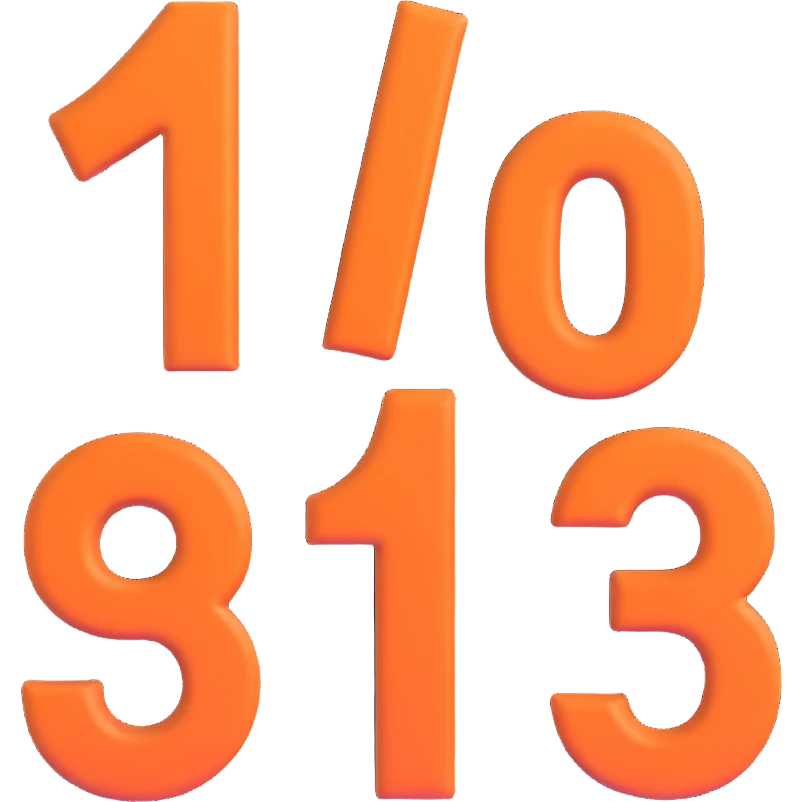 bold and large 3D numbers 1, 2, 3 arranged side by side, three-dimensional and bold style, no background emoji