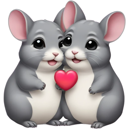 Chinchillas in love emoji