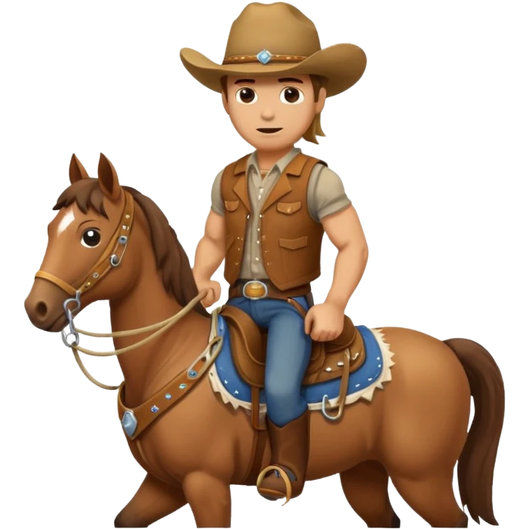 Horse on cowboy back emoji