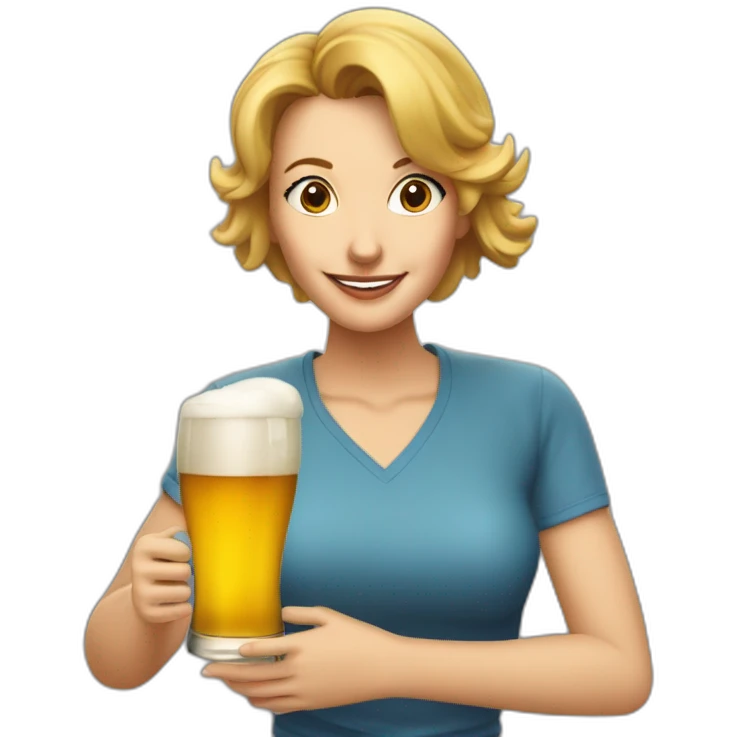 Wendy Adams qui boit une bière emoji