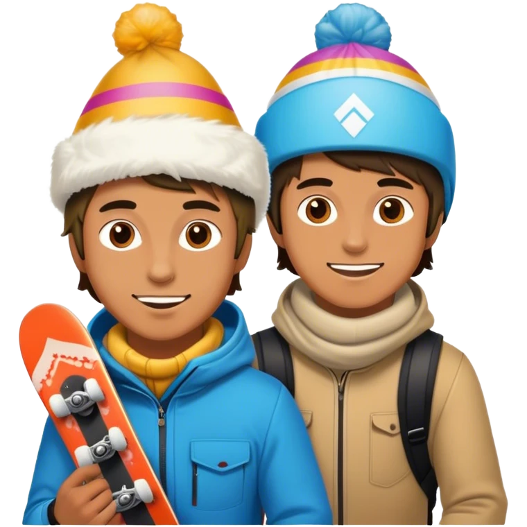 2 guys snowboarding birthday emoji