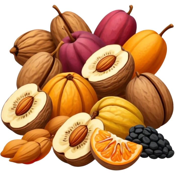 A pack of nuts and dried fruits snack emoji