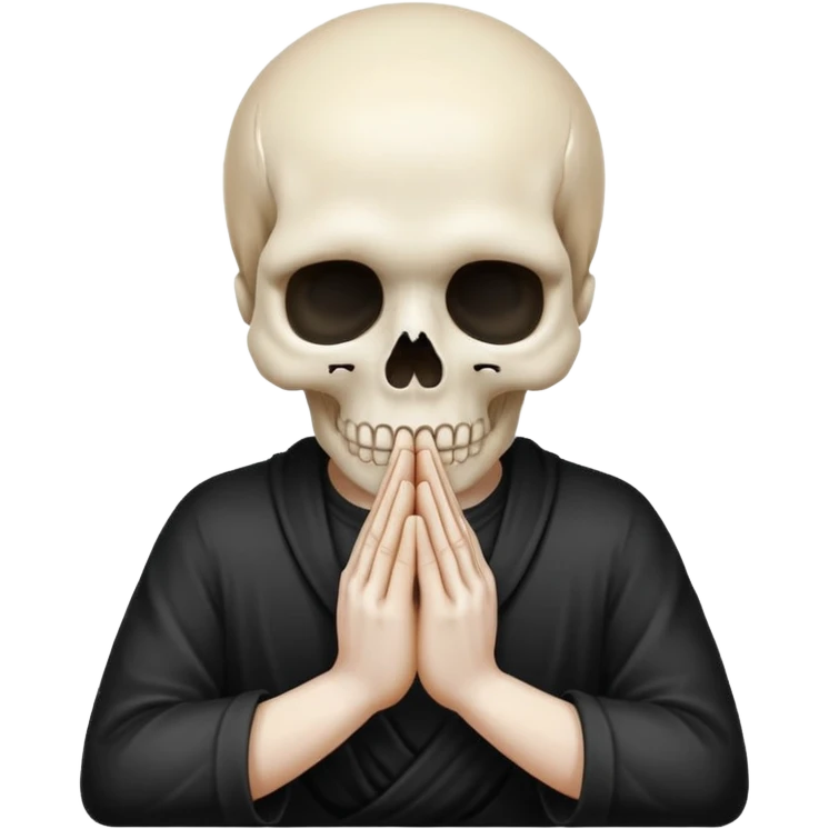 Skull face joining hands emoji