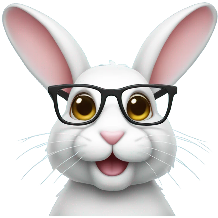 Bunny with glasses  emoji