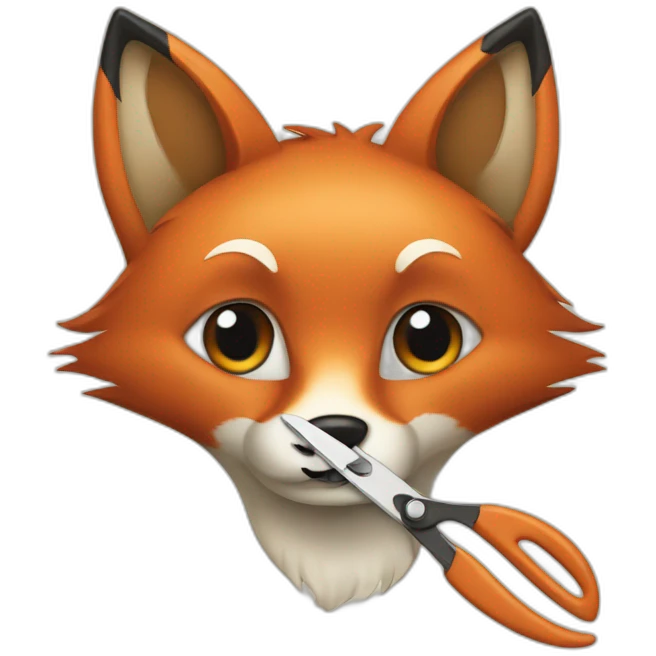 fox-with-scissors emoji